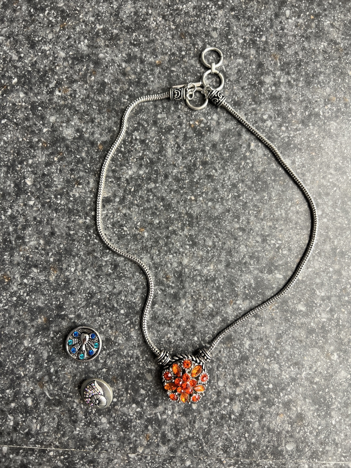 snap on jewelry necklace set Silver Tone 4 Snaps 24” L eBay