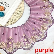 UK Flower Embroidery Lace Ribbon Trimming DIY Curtain Cushion Cover Trim Decor