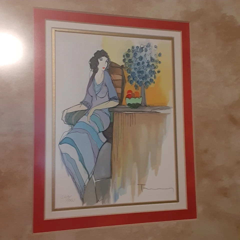 Itzchak Tarkay Limited Edition Lithograph Framed Signed Numbered 21x19 - Image 3 of 4
