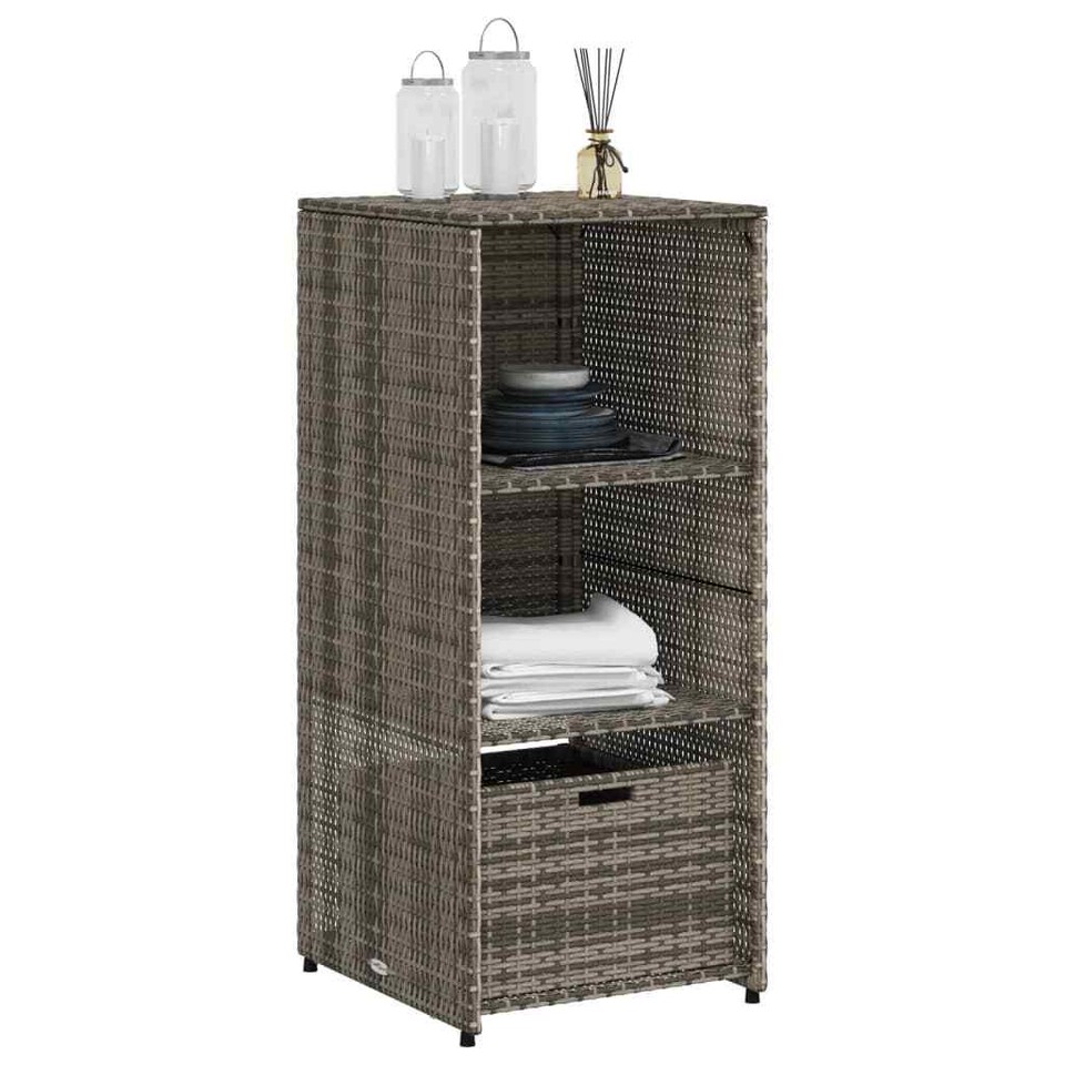 Garden Storage Grey 50x55x115 cm Poly Rattan vidaXL eBay