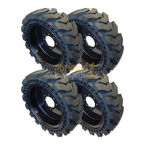 33x1220 Skid Steer Solid Tires, 4 TIRES 12x16.5 * Flat Proof Skid