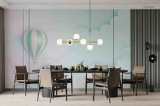 3D Paper Balloon Clouds Wallpaper Wall Mural Removable Self-adhesive Sticker3432