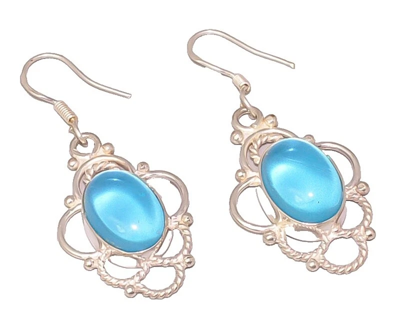 Topázio Brincos Argola Folheado a Prata