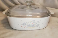 Corning Ware Country Cornflower A-2-B Casserole Dish w/ Pyrex A9C lid  2 Liter