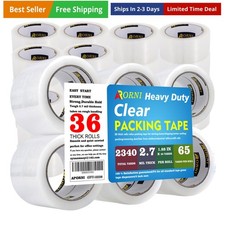 Clear Packing Tape Heavy Duty Refill Rolls Sealing Great for Packing Box Ship...