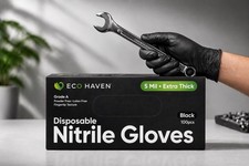 EXTRA THICK 5mil disposable Nitrile Gloves Latex-free Powder-free.
