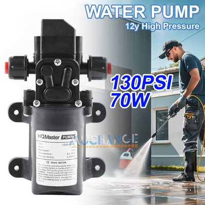 #ad #ad 12V Water Pressure Diaphragm Pump Self Priming Pump 130 PSI 70W Boat RV $27.99