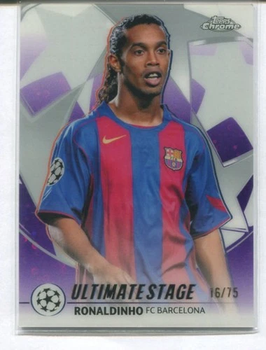 2025-26 TOPPS CHROME UEFA CLUB RONALDINHO ULTIMATE STAGE PURPLE 16/75 A238