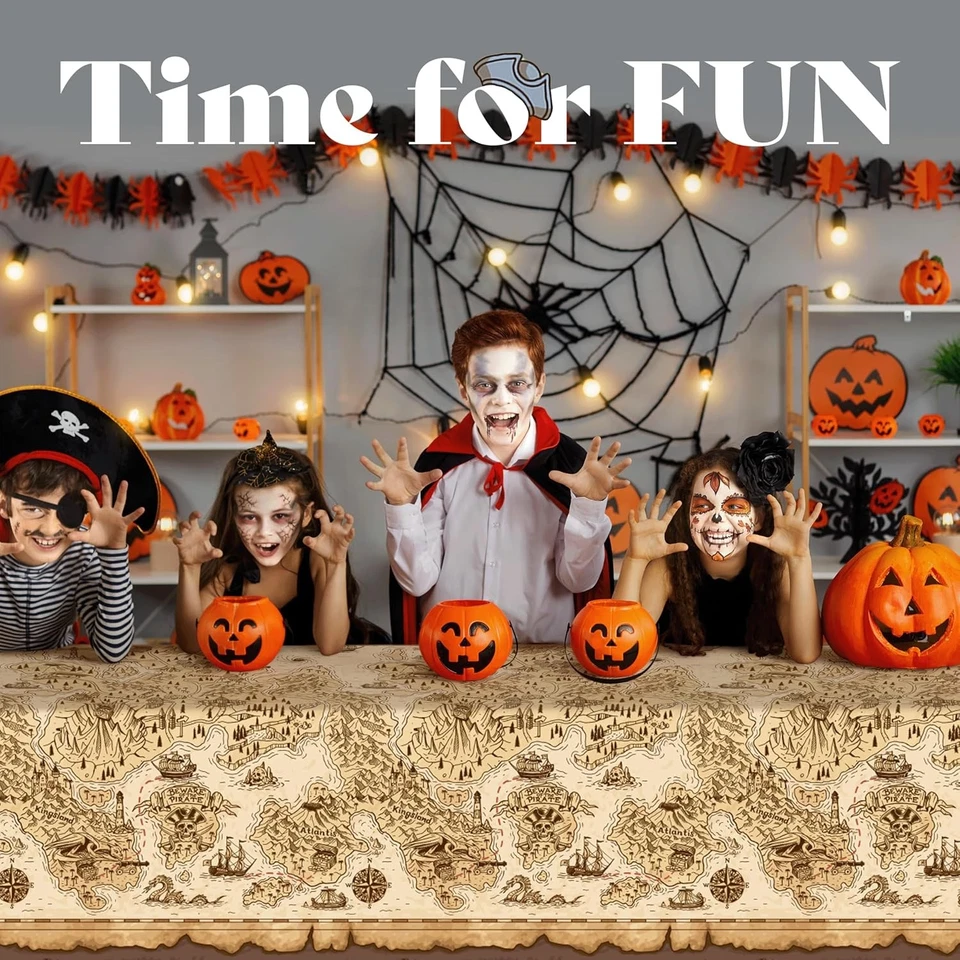 Mantel Pirata para Decoración de Fiesta - 108" x 54" (Rectangular), Vintage Foto 4 de 4