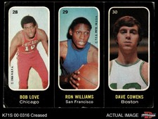 1971 Topps Trios Stickers #28 Bob Love Bulls / Warriors / Celtics 3 - VG