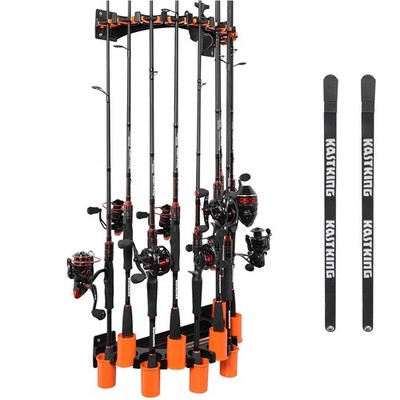 KastKing V10 Rod Rack with Spooling Station, Wall Mounted Fishing Rod/Combo R...