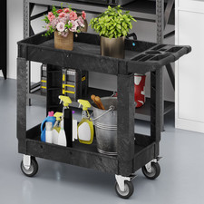 Heavy-Duty Utility Cart 550 Lbs Capacity 40" x 17" Black