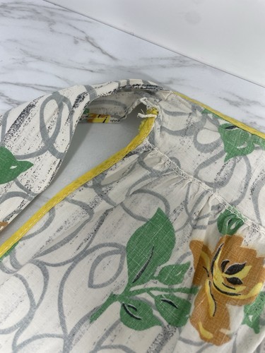 Vintage 70s Apron For Cooking Kitchen Baking Pie Chef Waist Tie Floral Pattern - Picture 22 of 22