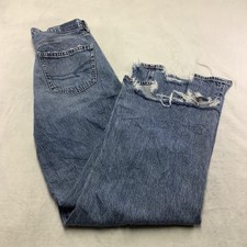American Eagle Outfitters Baggy Wide Leg Jeans Womens 4 Blue Super High Rise