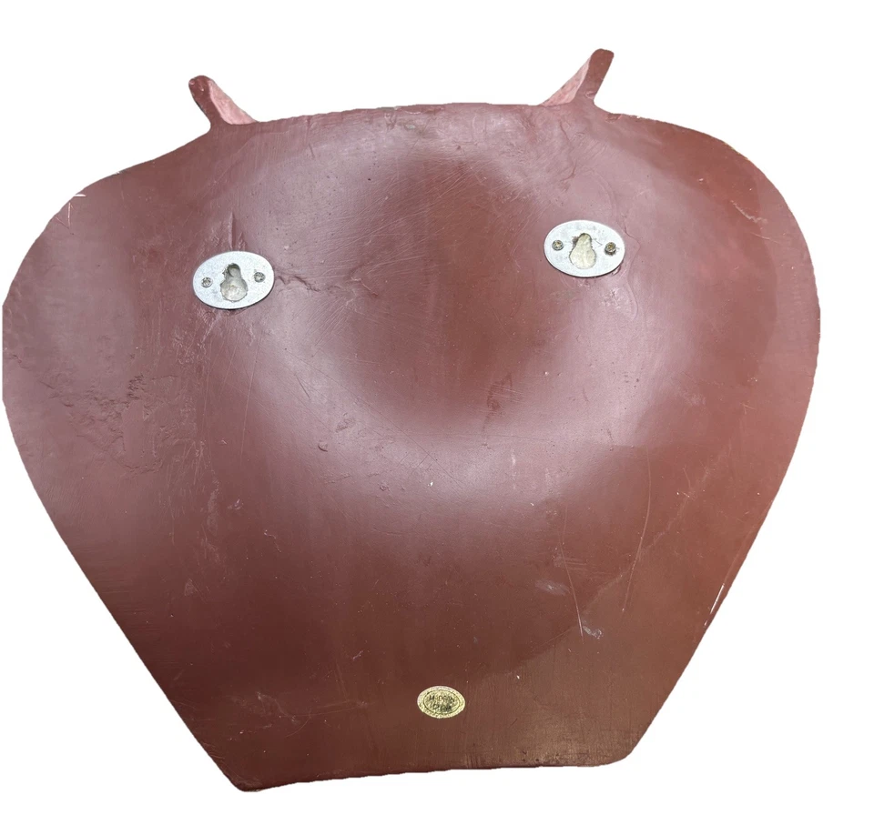 Wall Vase Pottery Textured Glaze Leather Trim 9x10 “ - Image 2 of 4