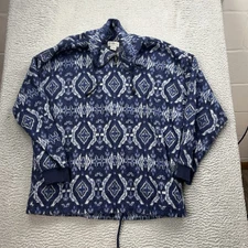 Sostanza Pullover Fleece Aztec Patterned Blue Size Large Women’s Print