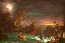 THE VOYAGE OF LIFE MANHOOD STAGES OF HUMAN LIFE PAINTING BY THOMAS COLE REPRO 