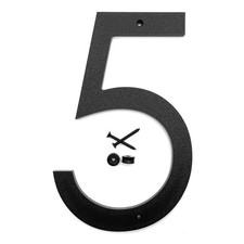 8 inch Large Modern House Numbers for outside, Black plastic floating number ...