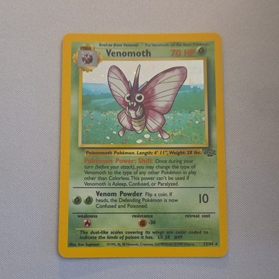 Venomoth Jungle 13/64 70HP Holo Unlimited English Holo Rare 1999