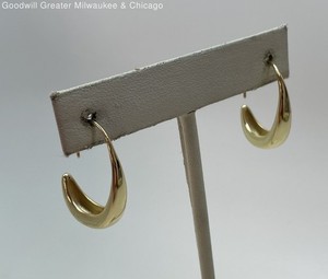 925 Vermeil Polished 3/4 Hoop Earrings 4.1g