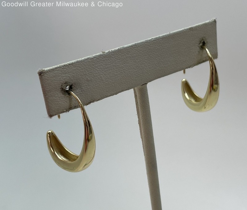 925 Vermeil Polished 3/4 Hoop Earrings 4.1g