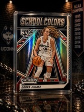 DORKA JUHASZ #5 2025 Panini Contenders School Colors HOLO Red Blue UConn LYNX