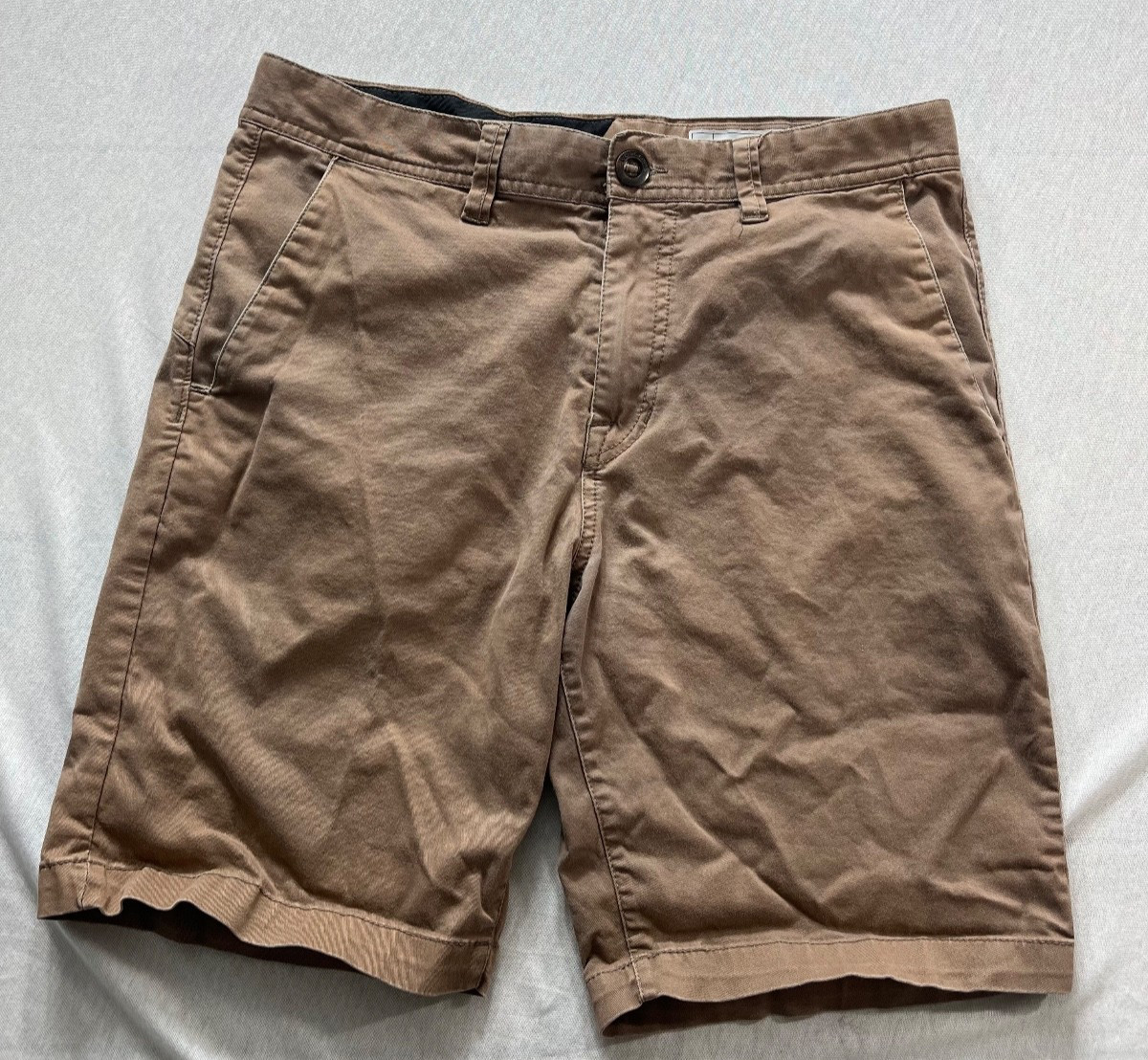 Volcom Corpo Class Flat Chino Casual Khaki Beige Color Skate Shorts - Men's 31
