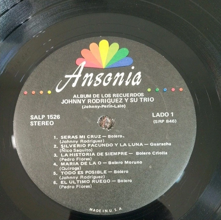 Johnny Rodriguez Y Su Trio Album De Recuerdos ANSONIO SALP 1526  VG+/VG #1729 - Image 4 of 4