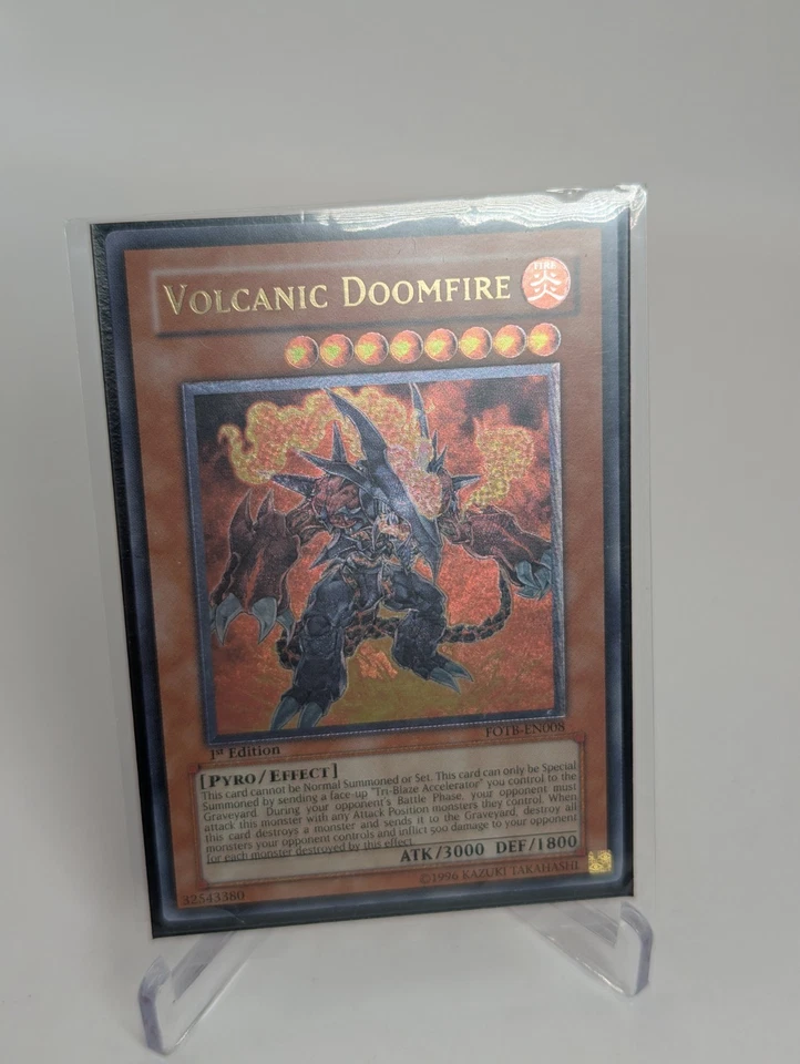 Yugioh! Ultimate Rare Volcanic Doomfire FOTB-EN008 1st Edition Near Mint (NM) - Image 2 of 4