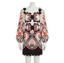 Farm Rio Graphic Ainika Cut-Out Hearts Mini Dress White
