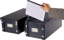 2-Pack DVD Storage Box - Durable Organizers for 52 DVD Cases - Black