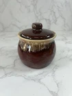 Hull Pottery Brown Drip Glaze Sugar Bowl With Lid USA Vintage - Vintage Pottery