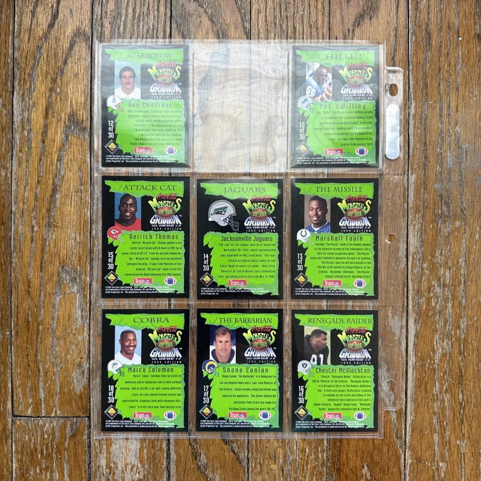(67) MONSTER of GRIDIRON NFL Cards 1993 Coca-Coal Near Mint Football Card LOT - Image 4 of 4