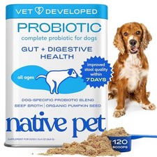 Native Pet Probiotics for Dogs - Gut  Digestive Health, Vet-Formulated 6B CFUs