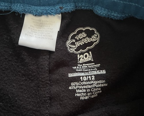 The Simpsons Kids Black Shorts Size 10/12 - Picture 2 of 3