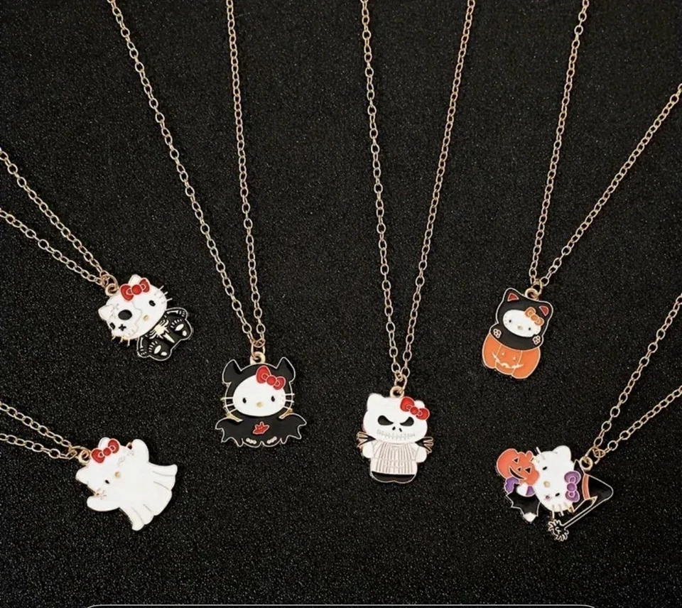 “Hello Kitty Halloween Dije Collar Colección – Lindo Colgante Espeluznante Joyería” Foto 3 de 4