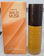 NEW IN BOX COTY WILD MUSK 1.5OZ COLOGNE SPRAY DIAMOND CUT BOTTLE DISCONTINUED