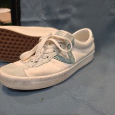 Vintage Vans Platform White Baby Blue Shoes size 5 Women 90s
