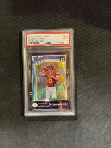 2024 PANINI DONRUSS OPTIC PURPLE SHOCK #248 JAYDEN DANIELS ROOKIE RC PSA 9