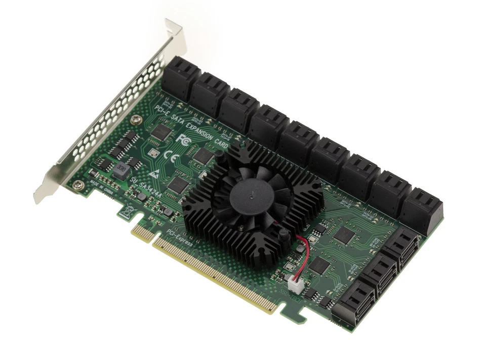 Controller Card Pcie 3.0 16x With 24 Ports SATA 6G. Chipset ASM1812 And ASM1064 - Image 3 of 3