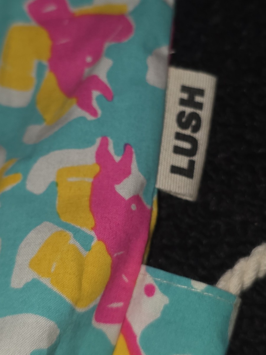 LUSH Cosmetics Bunny Bag Drawstring Backpack 100% Oragnic Cotton HANDMADE  View 4