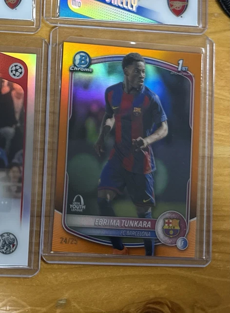 Ebrima Tunkara 2025-26 Topps Chrome UEFA UCC 1st Bowman Orange Refractor /25 SSP