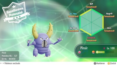  Pokémon Lets Go Pikachu/Evoli Pinsir Shiny IV6 deutsch - Nur Lets Go Tausch 