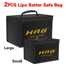2PC Lipo Battery Safe Bag Guard Fireproof Explosionproof Sack For Charge Storage
