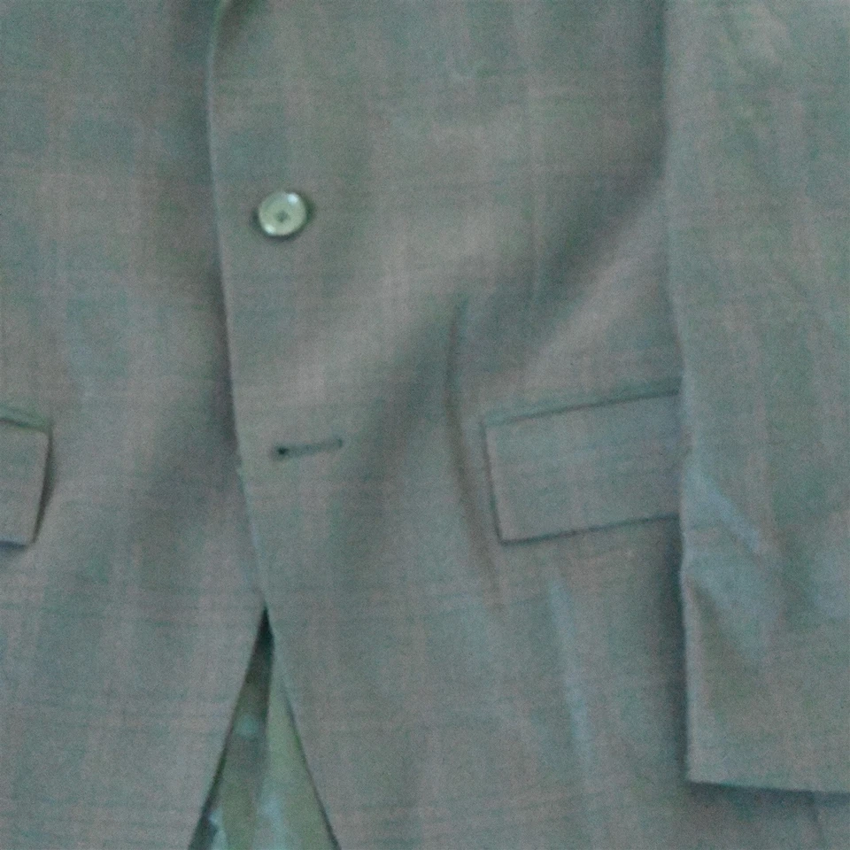 Ryan Seacrest 38R Brown Red Plaid Peak Lapel Mens Blazer Suit Jacket Sport Coat - Image 3 of 4