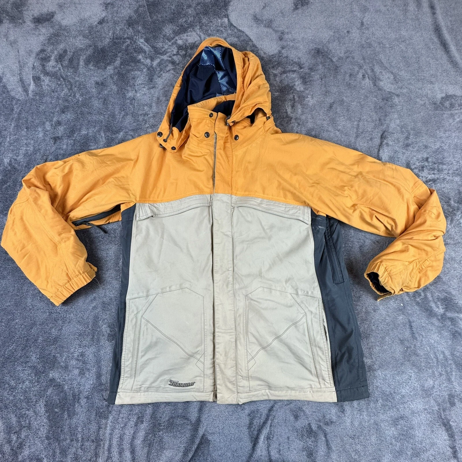 burton formula snowboard ski lined snaps orange jacket