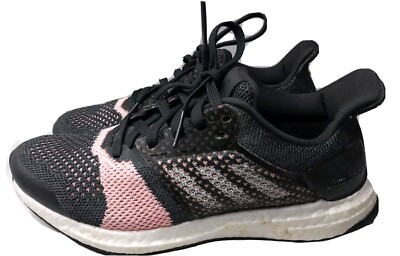 Adidas Ultra Boost Shoes Womens Size 6 Black White Pink~ B75864