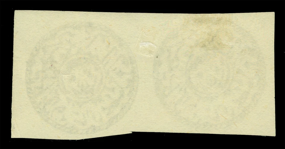 AFGHANISTAN 1876 TIGER'S HEAD 1 shahi olive blk Sc# 34 mint MH VF PAIR scarce - Image 2 of 2