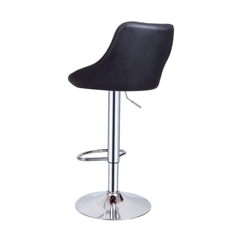 2 x Bar Stools Mid Back Armless Oval Seat Gas Lift Swivel Cafe Breakfast Stool - Picture 7 of 46