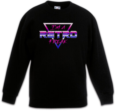 I'm A Retro Freak Kids Kinder Pullover Synthesizer Sound Wave Electro DJ MC Fun